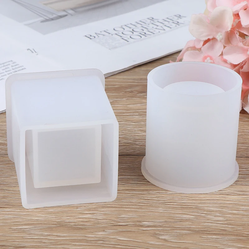 Silicone Mold Pen Container Square Round Storage Holder Epoxy Resin Molds