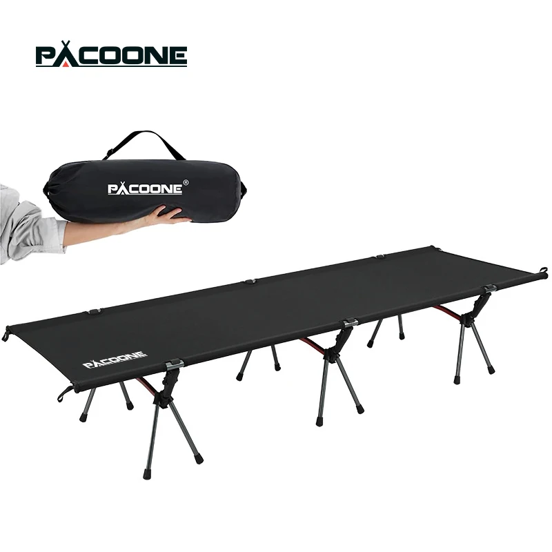 PACOONE Ultralight Foldable Camping Bed, Backpacking Cot, Outdoor Hiking Sleeping Bed, Tent Bed, Portable Travel Bed