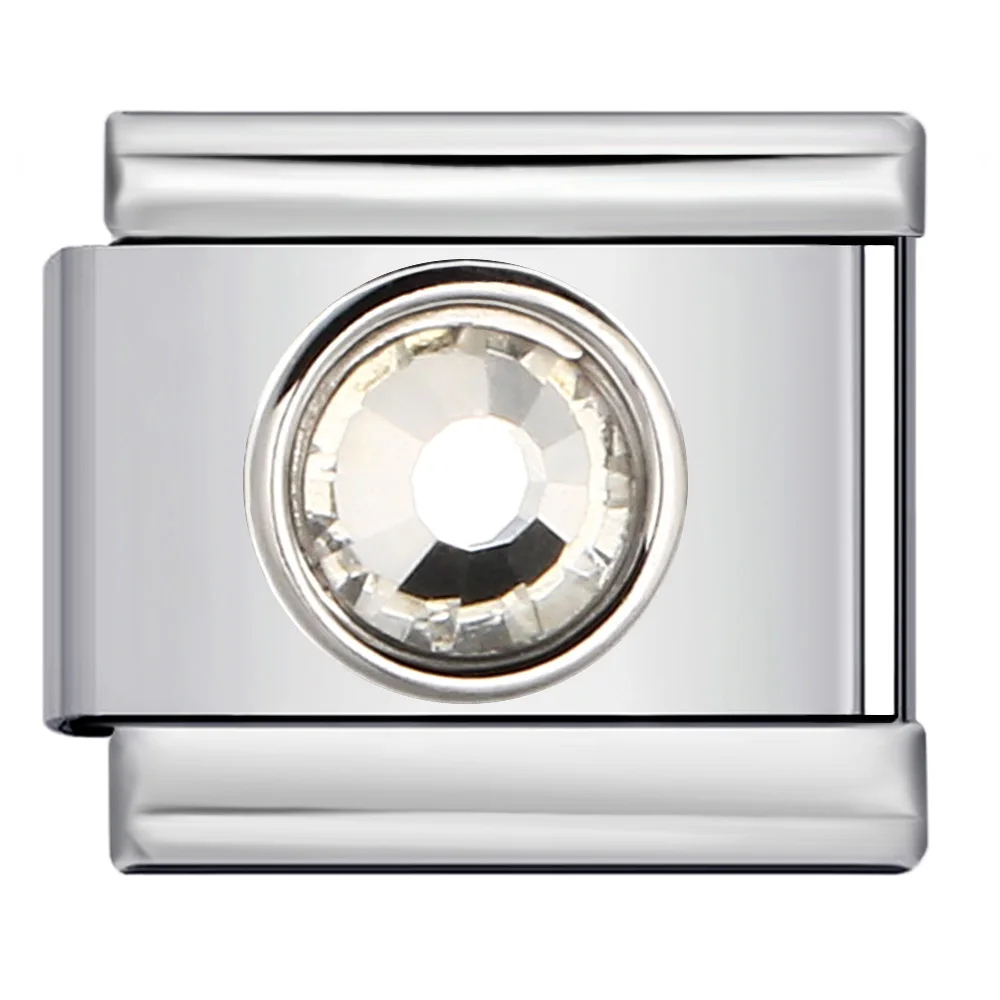 Modisches, schlichtes, farbenfrohes, kreisförmiges Zirkoniumoxid-Italienisches Charm-Glied, passend für 9mm Edelstahlarmbänder für Damen und Herren, DIY-Schmuckherstellung. – Detail 4