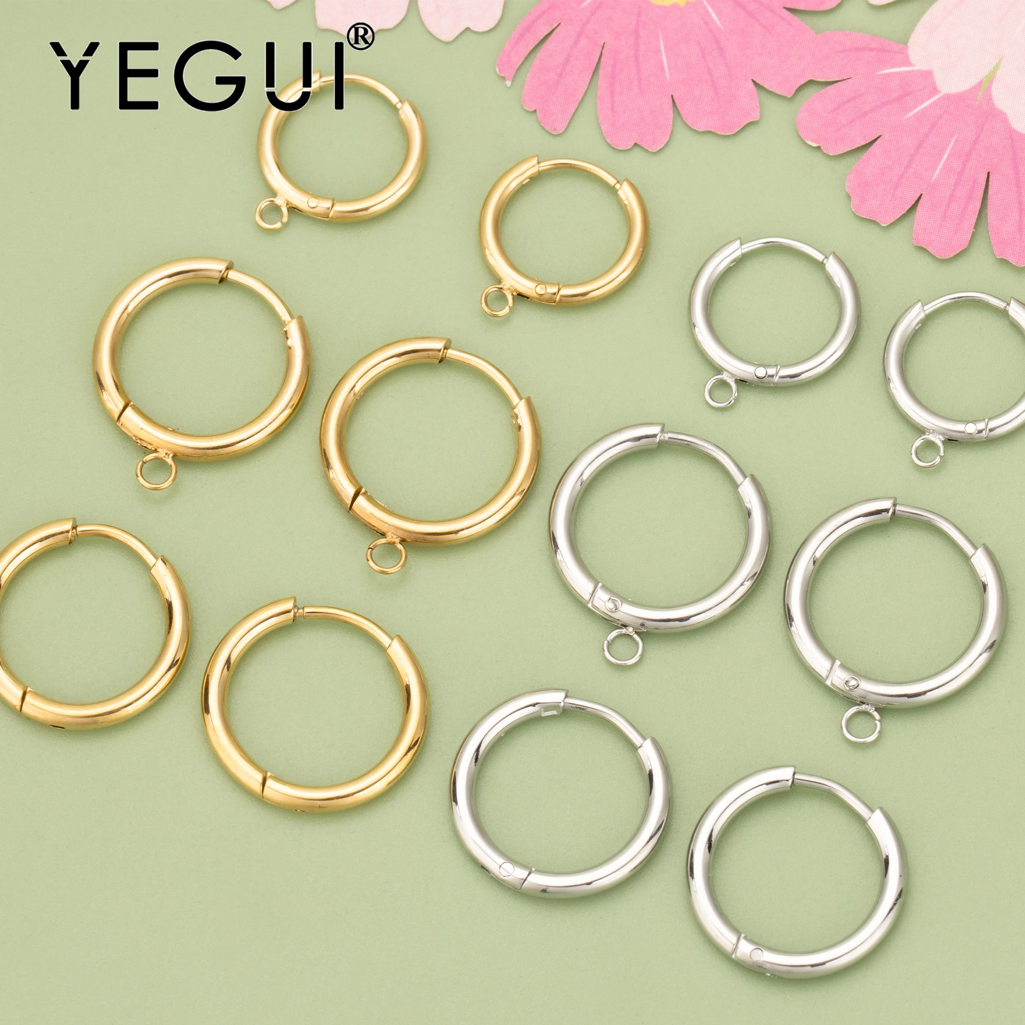 YEGUI MC42,jewelry accessories,316L stainless steel,nickel free,jewelry findings,hand made,jewelry making,clasp hooks,4pcs/lot