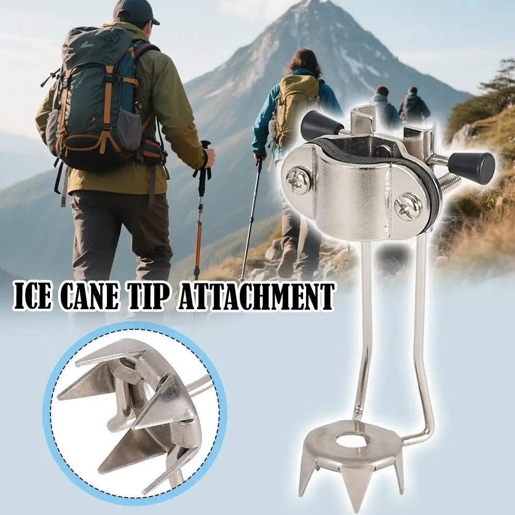 Puntas de Acero Inoxidable para Bastones de Trekking, Garras para Caminar, Bastón de Escalada, Puntas para Hielo Antideslizantes para Invierno al Aire Libre