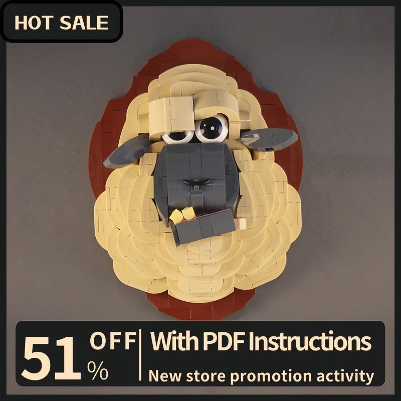 

Новинка, 635 шт., украшение на стену, серия Hot Animal Moc, модульная модель овцы, строительные блоки, креативные идеи «сделай сам», детские игрушки, подарки на день рождения