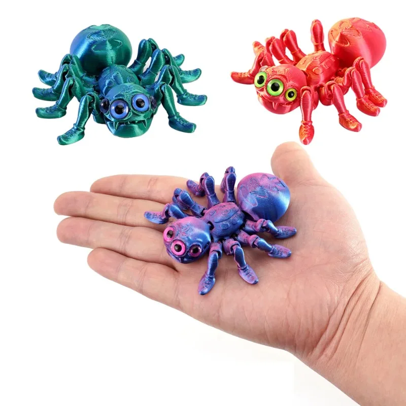 

Flexible 3D Printed Articulated Spider Sculpture, Poseable Jointed Spider Figurine, Creative Desk Decor, Aquarium Landscape Orna