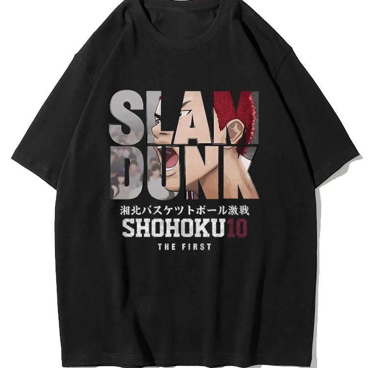 

Anime Slam Dunk T-Shirt for Men’s Sakuragi Hanamichi Kaede Rukawa Cartoon Tee Classic T Shirt Japanese Manga Women Short Sleeve