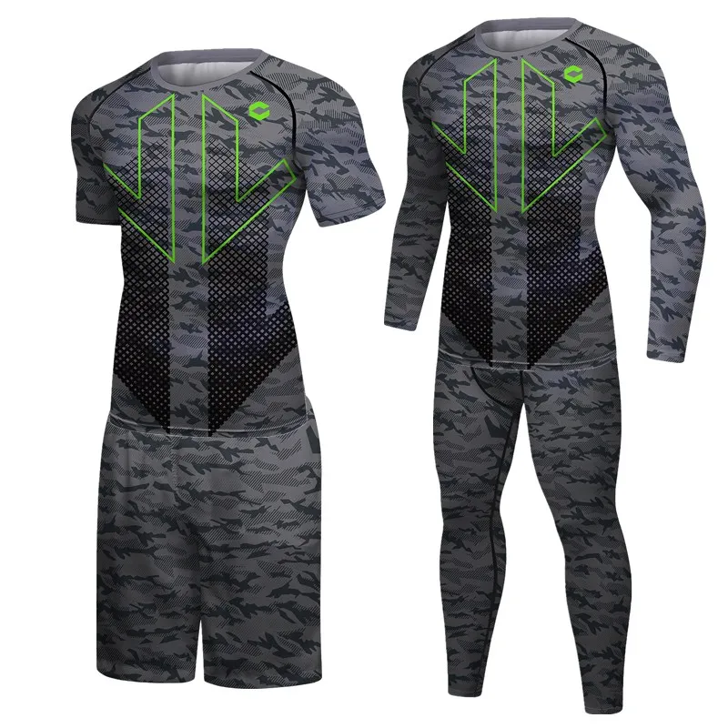 

Compression T shirt Rashguard Jiu jitsu T-shirt+Pant Muay Thai MMA Shorts Bjj Kickboxing Gym Sportwear Rash guard Boxing Jerseys