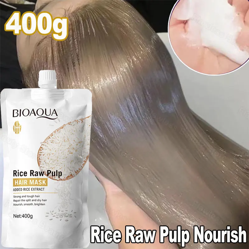 

Rice Raw Pulp Hair Mask Keratin Smoothing 5 Seconds Repair Damaged Frizzy Hair Soft Smooth Shiny Moisturizing Nourish Hair Care