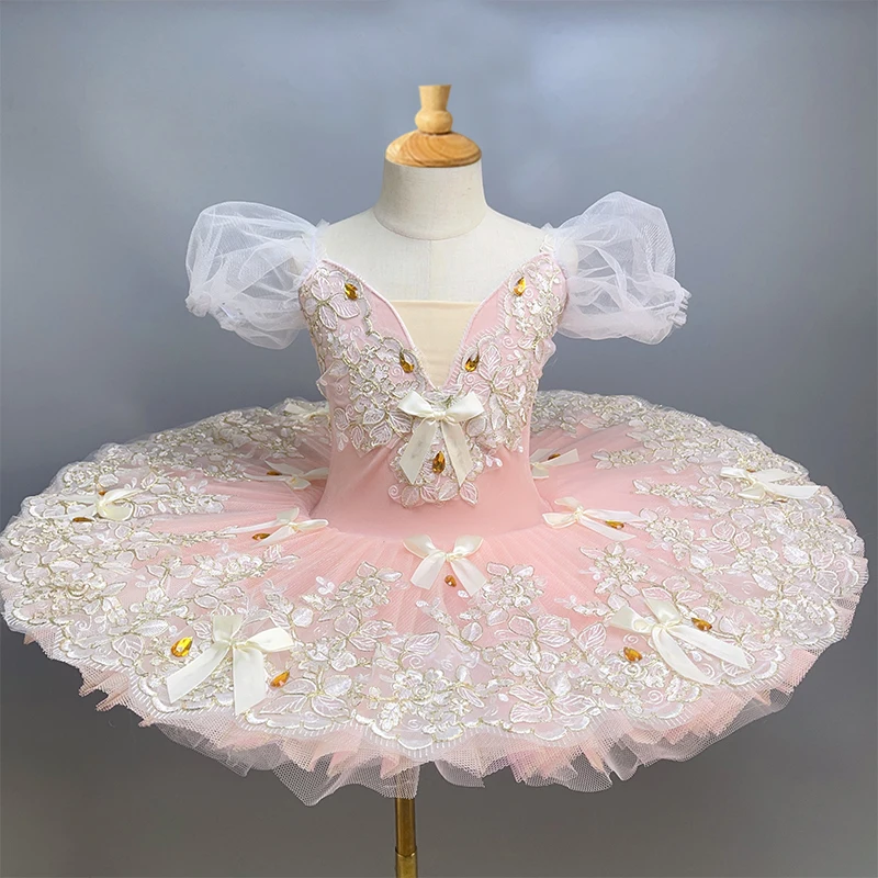 プロのバレエチュチュ白鳥の湖バレエダンス服パンケーキチュチュバレリーナフィギュアスケートドレス衣装