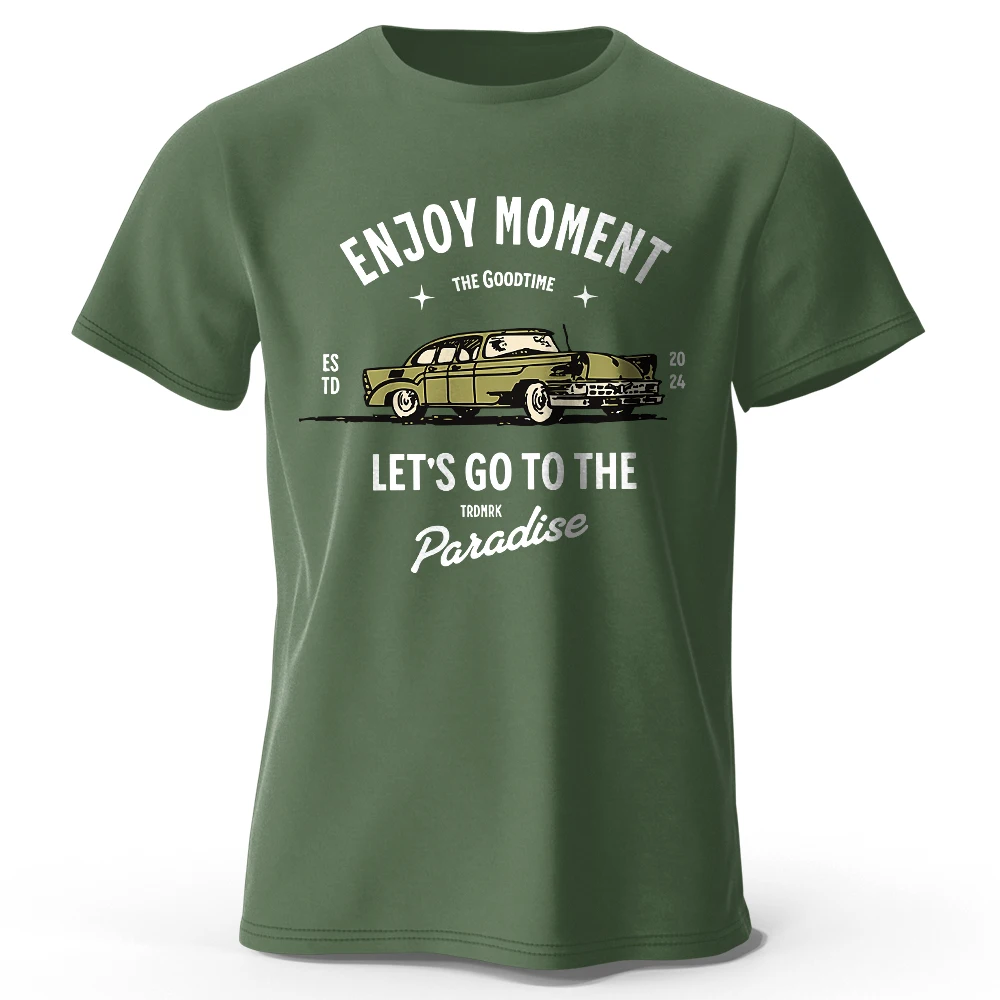 Enjoy Moment T Shirt 2026 New Zen Minimalist Graphic 100% Cotton Men Women Unisex Oversized Heavyweight Aesthetic Tops