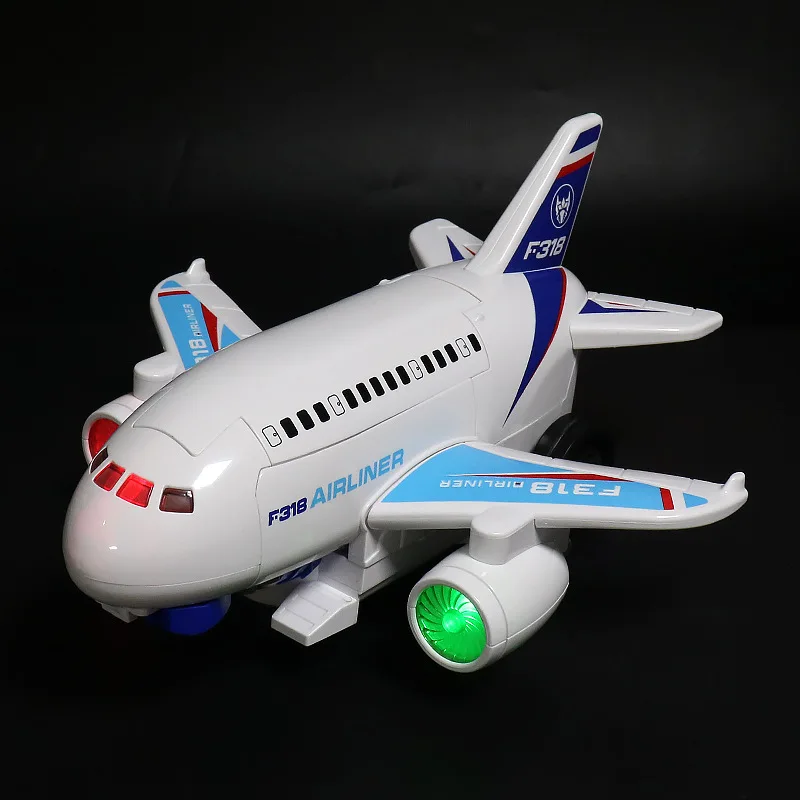 Dual-form Electric Airplane Model Light Music Universal Passenger Aircraft Toy Automatic Deformation Airplane Children's Toy
