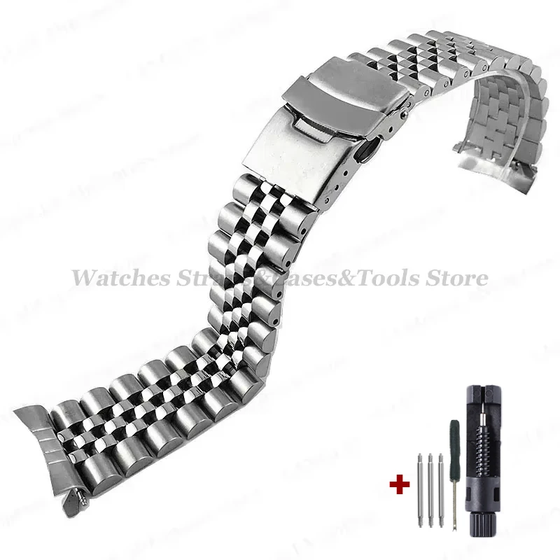 Luxuriöses massives Edelstahlband 18 mm 19 mm 20 mm 21 mm 22 mm Riemen für Seiko für Jubilee für Oyster-Gürtel, Herrenuhren-Zubehör