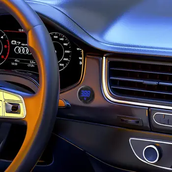 2/4個直流4-100V汽車電壓表LED數位顯示12V 24V防水圓形電壓表電壓偵測器測試儀 12 最佳銷售 12V顯示屏 - №3