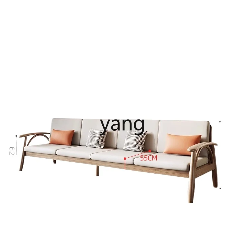 

LMM solid wood sofa living room technology cloth zen sofa coffee table combination