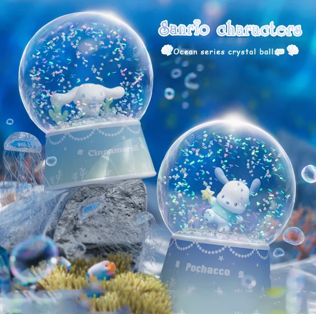 

Sanrio океан Серия Cinnamoroll почтовые стеклянные фотообои светящиеся снежные фотообои креативные подарочные украшения