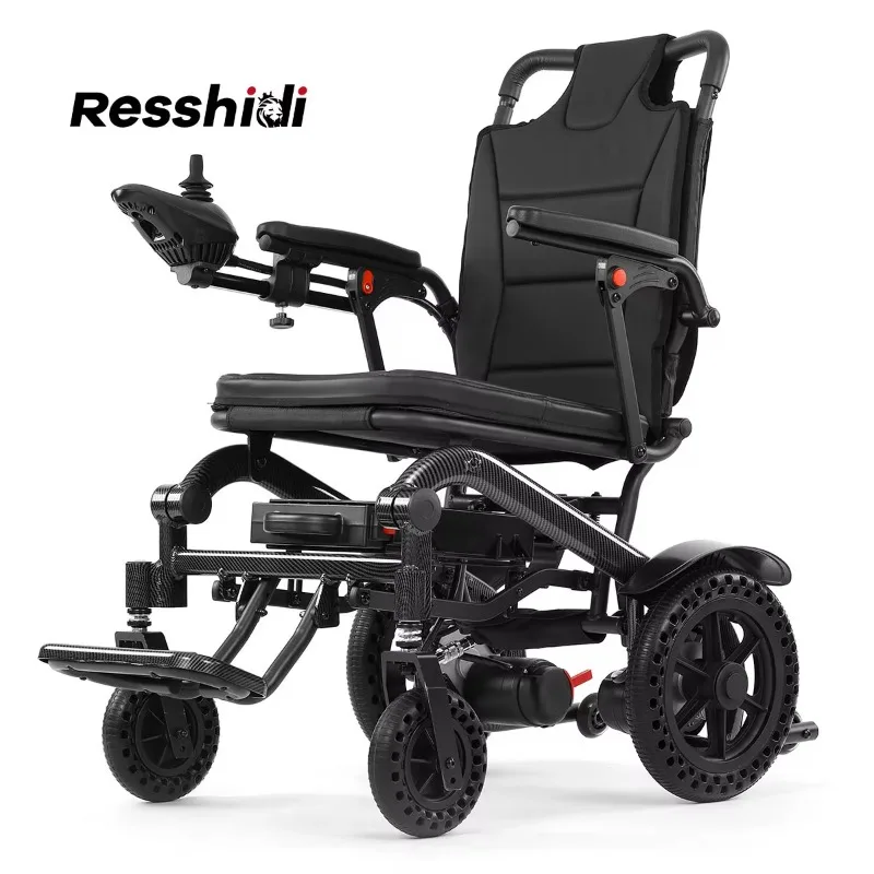 Foldable Power Wheelchair Carbon Fiber Water Transfer Printing Aluminum Alloy Electric Wheelchair