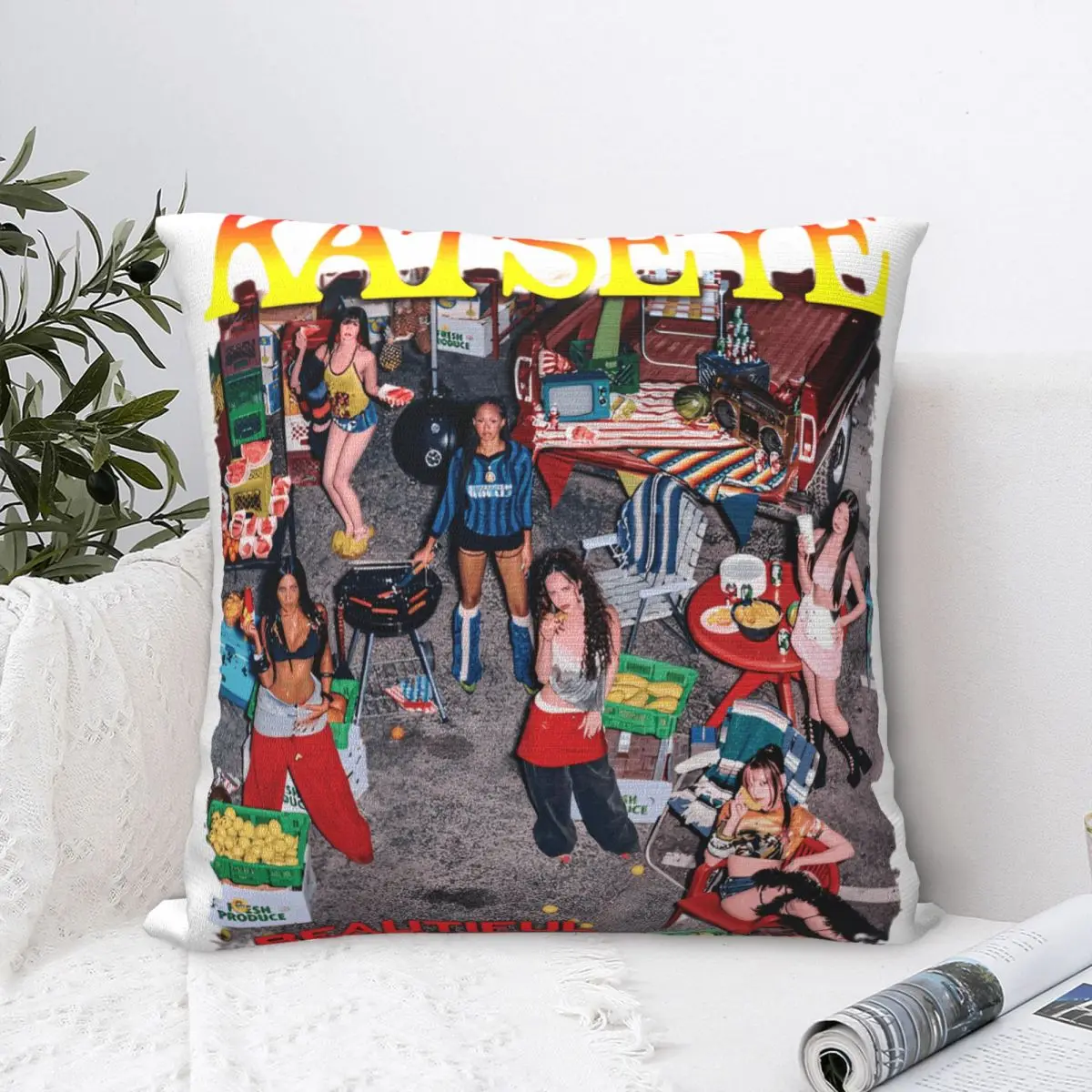 Katseye Gabriela Pillow Case Kpop Group Cushion Cover Awesome Zippered Decor Pillowcase for Car 45x45cm