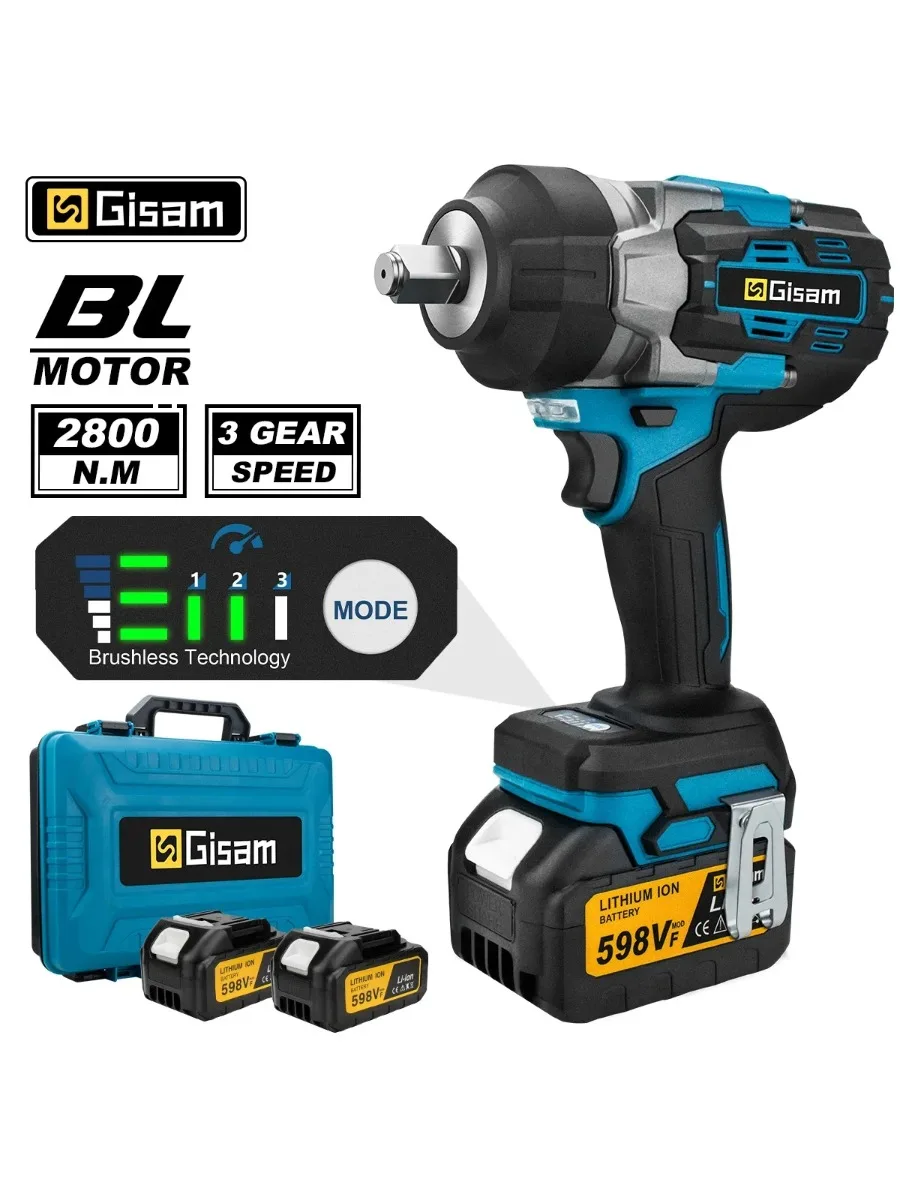 G perfil 2800N.M Borstelloze Elektrische Sleutel 1/2 Inch Draadloze Slagmoersleutel Elektrische Schroevendraaier Boor Voor Makita 18V Batterij Pin - afbeelding 2