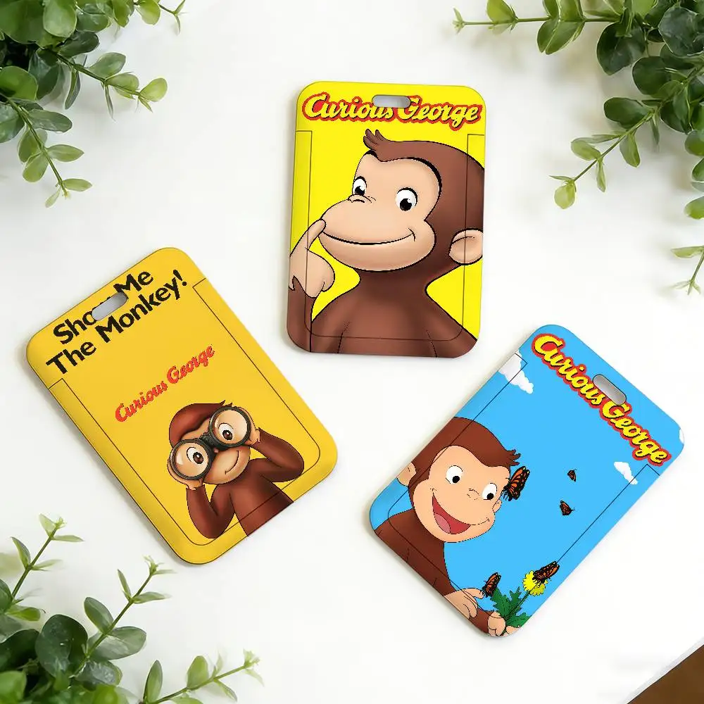 C-Curious Cartoon G-George Affen-Kartenhalter, Stitch Kartenhalter, Studenten-Campus-Lanyard, Kartenhalter mit Umhängeband für Kinder, Geschenk