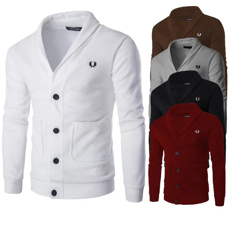 

2023 Men's Autumn and Winter Cardigan Slim Fit Sweater Coat Men's Fashion Casual Knitwear