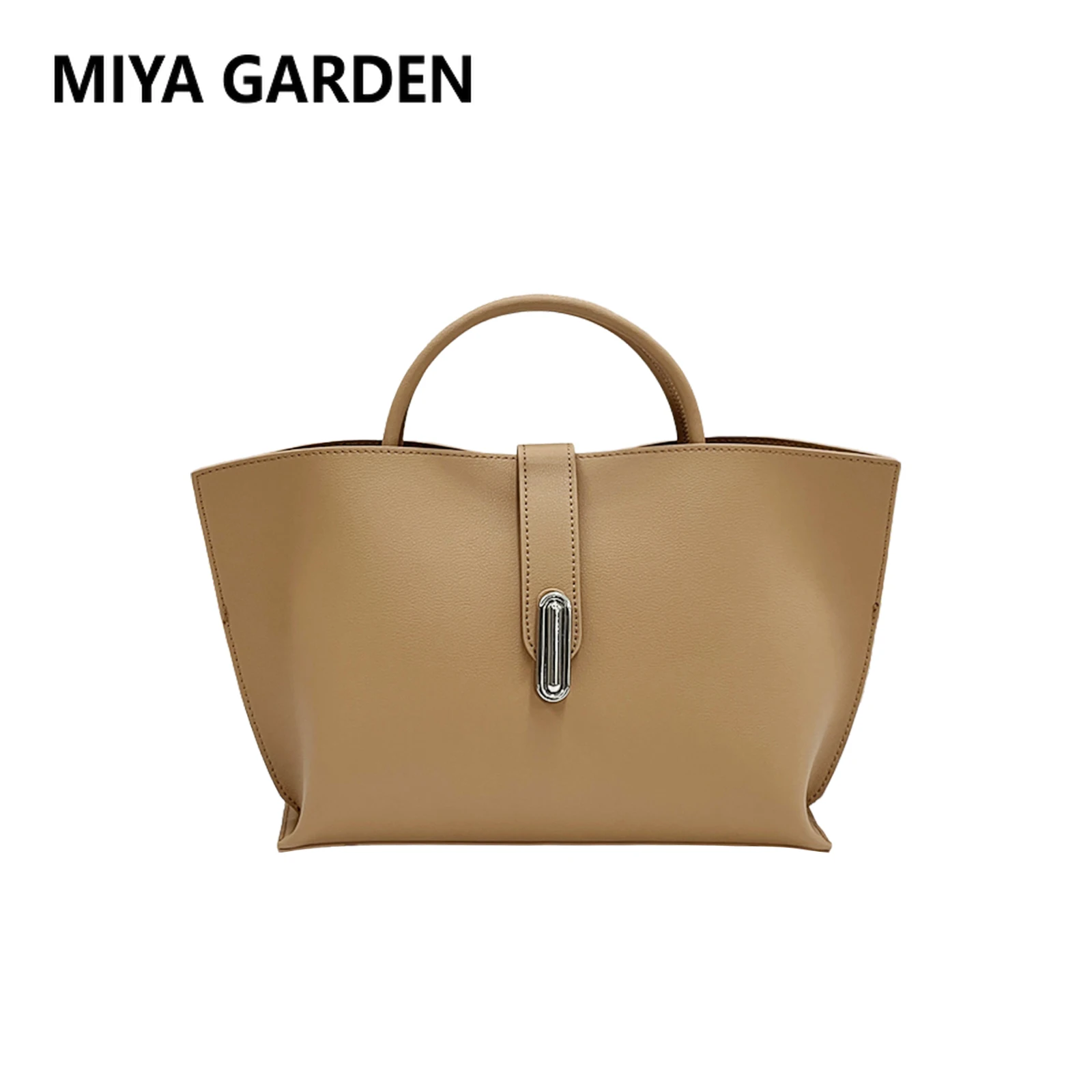 MIYA GARDEN Women\'s Large Capacity Handbags New Medium Simple Commuter Tote Bag Fashion Leather Ladies Crossbody Shoulder Bag