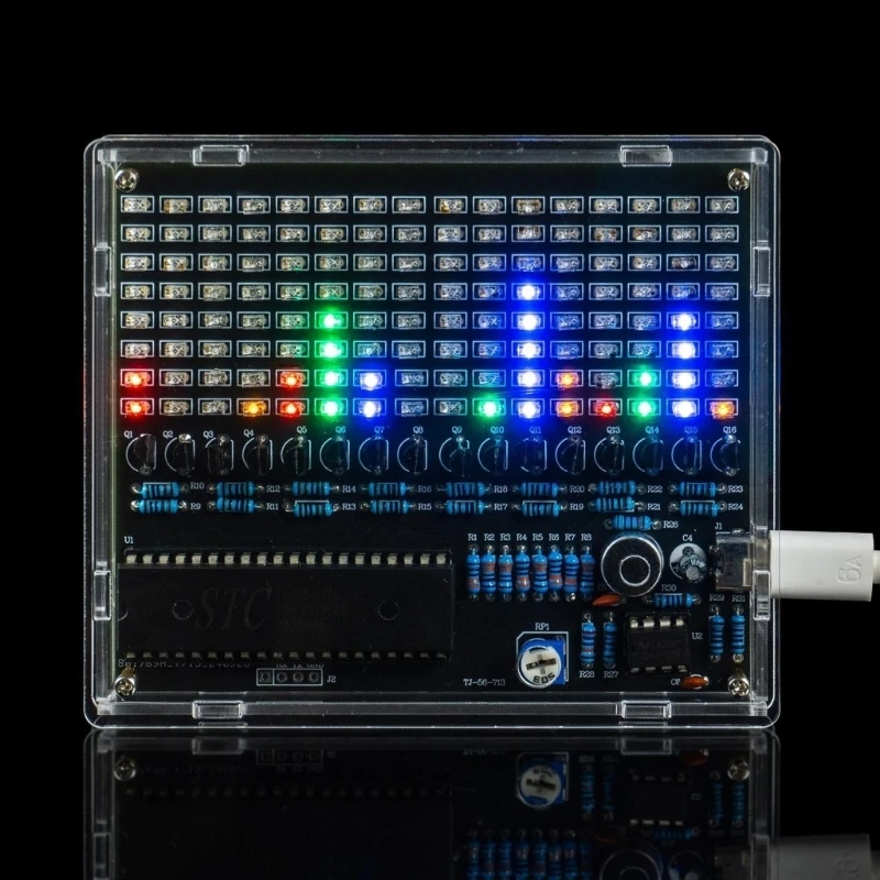 Panel LED con visualizador música LED 96GD 16X8 con función Control sonido para decoración fiestas y