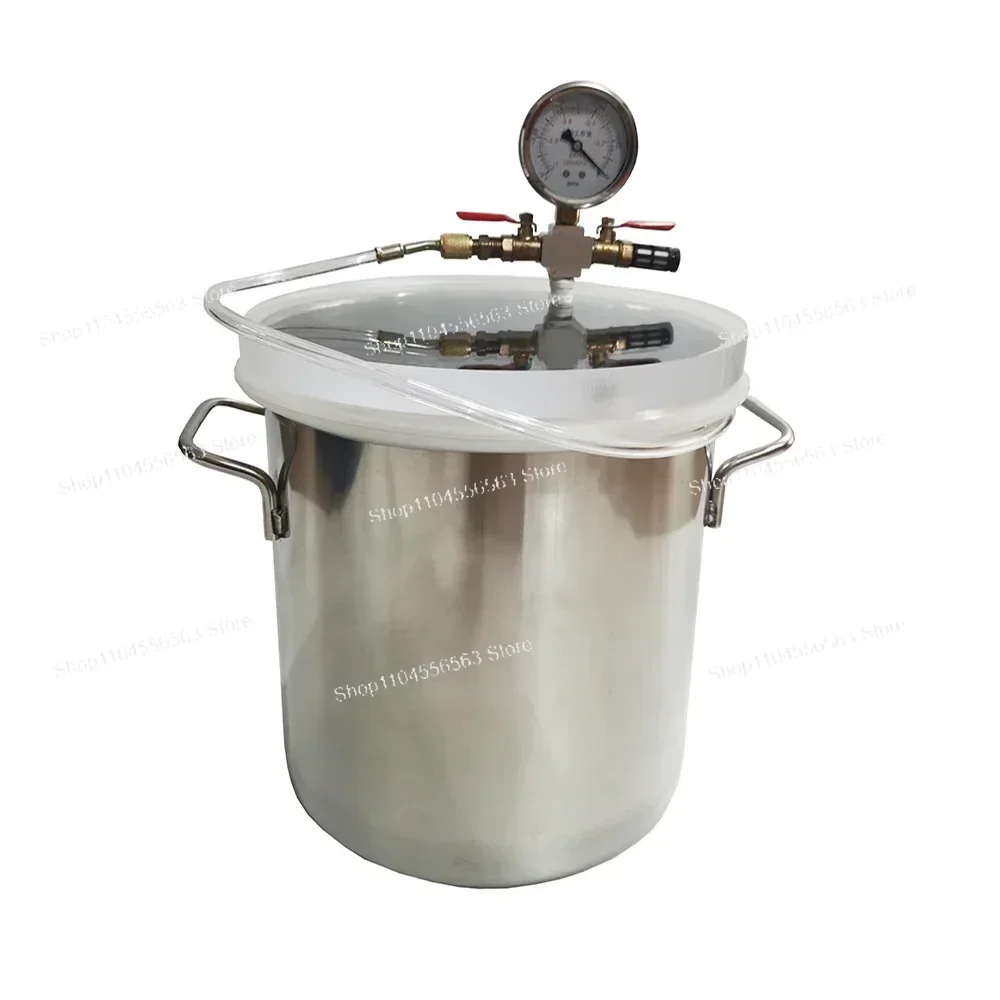 5L Stainless Steel Vacuum Defoaming Tank (DIA.20CM) - Vacuum Chamber for AB Glue/Epoxy Resin/Silica Gel
