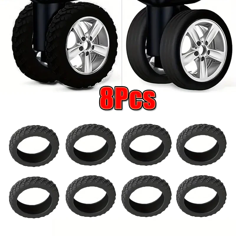 8Pcs Silicone Wheel Protector For Luggage Noise Reduction Travel Luggage Wheel Furniture Casters Cover Luggage Accessories