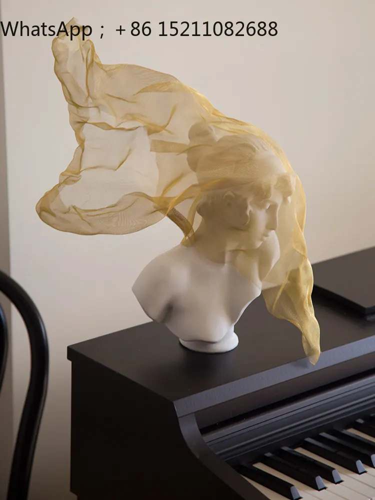 SCY Veil, Girl's Light Luxury High-End Sculpture Ornament, Living Room TV Cabinet, Entryway Statue, High-End Artwork Decoration