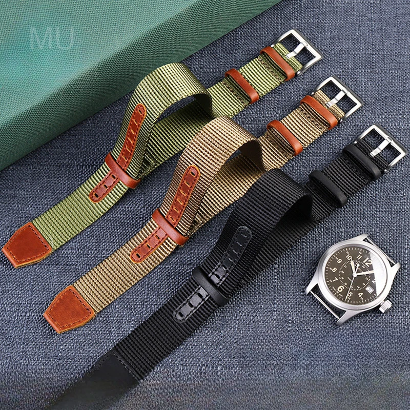 Excellent Quality Nylon Watchbands for Rolex Seiko Hamilton Omega Khaki Field Retro Soft Waterproof Comfortable Strap 20 22mm