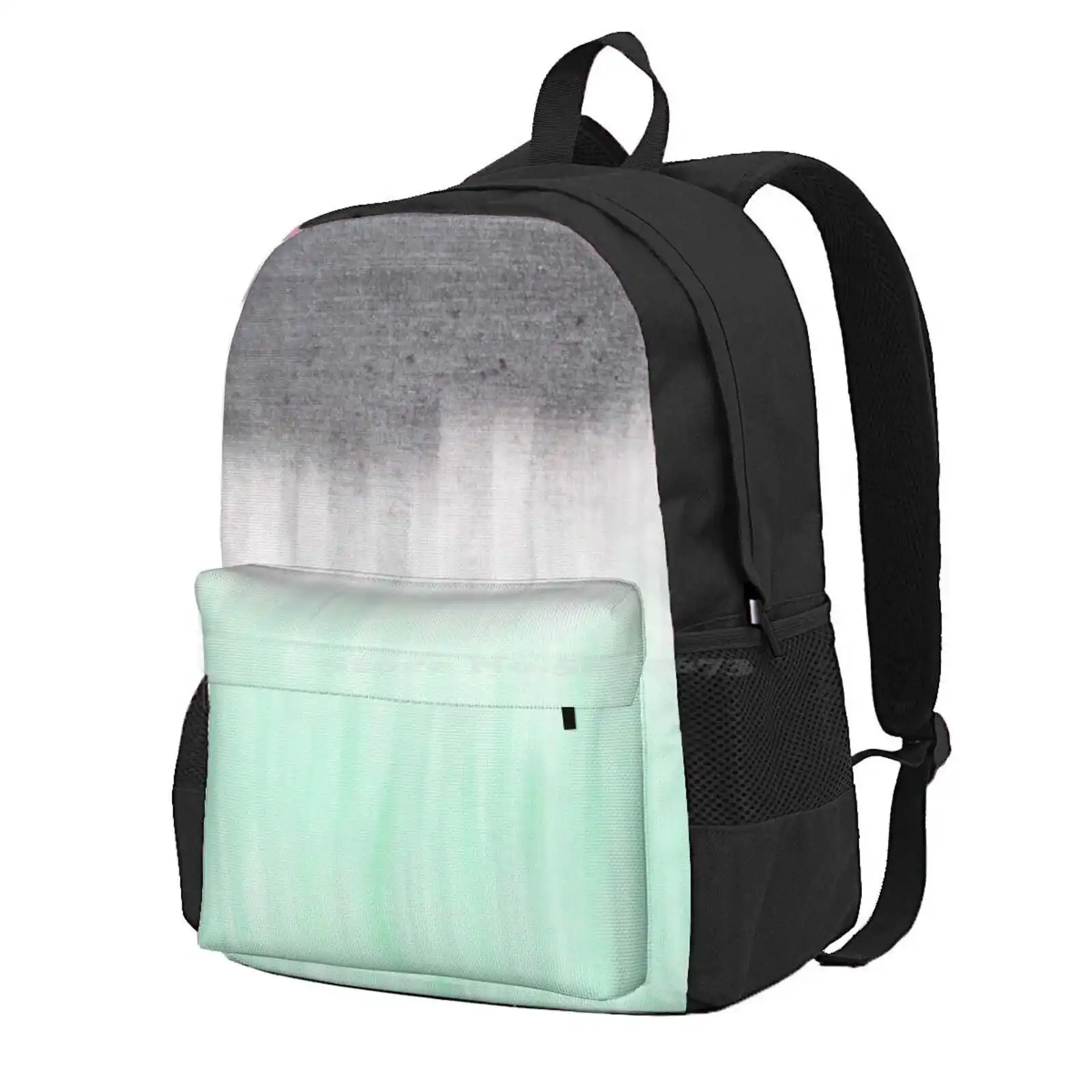 Urban Concrete Mint Hot Sale Schoolbag Backpack Fashion Bags Concrete White Mint Urban Industrial Pastel Grey Abstract