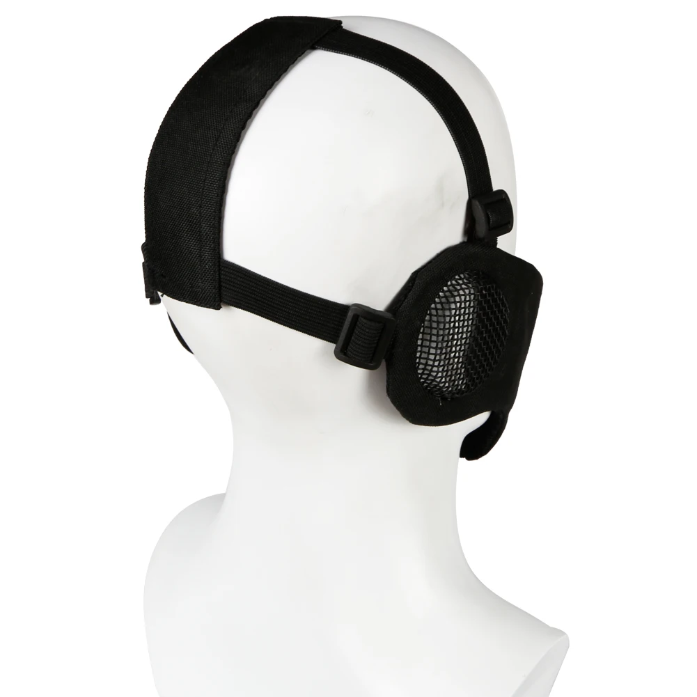 Tactical Half Face Mask Steel Mesh Protective Low-carbon Airsoft Shooting CS Wargame Cosplay Face Protective image 5