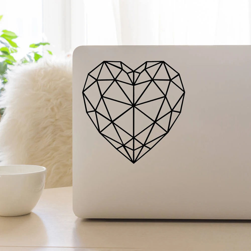 Geometric Heart Wireframe Decal Laptop Decal MacBook Decal Laptop Stickers Geometric Decal Polygon Sticker Vinyl Sticker A294