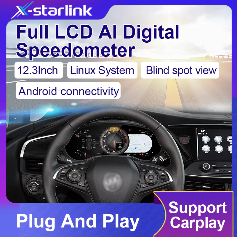 12.3inch LCD Digital Cluster for Buick Buick Envision with Phone Link Smart Speedometer Instrument