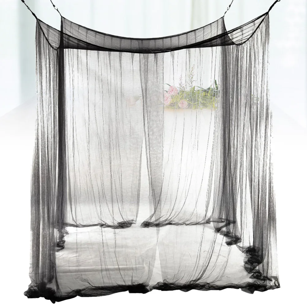 

European Style Bed Netting Mosquito Net Black 190x210x240cm Bed Canopy Insect Protection Net
