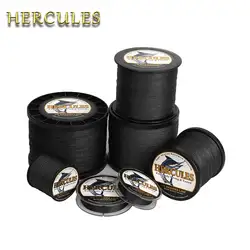 Hercules PE Braided Fishing Line Hengelsport Multifilament Black Fishing Cord 4 Strands 100M 300M 500M 1000M 1500M 2000M Pesca