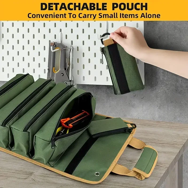 Canvas Professional Tool Bag Multifunctional Large Portable Capacity Toolbag Bag Rolled Waterproof Storage Bag Pliers Wrenc