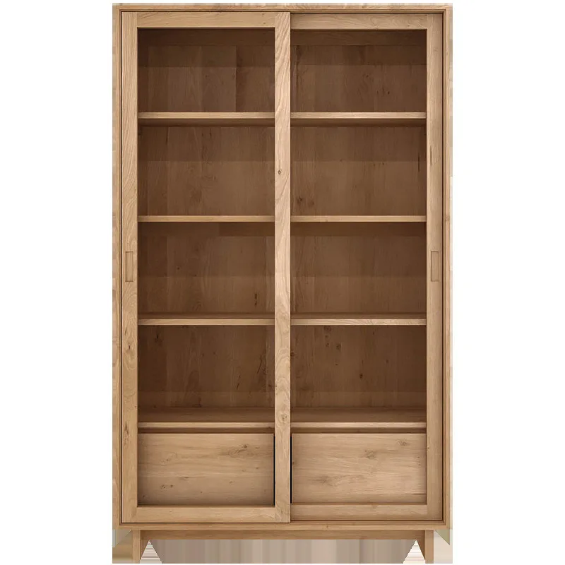 

Solid wood Nordic modern simple combination locker simple Japanese bookcase living room display cabinet