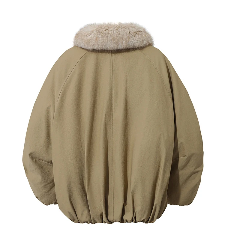 AMII Women's Jacket 2025 Winter New Loose Medium And Long Fur Collar Long Sleeve Zipper Casual Warm Parkas Jacket Woman 12544100