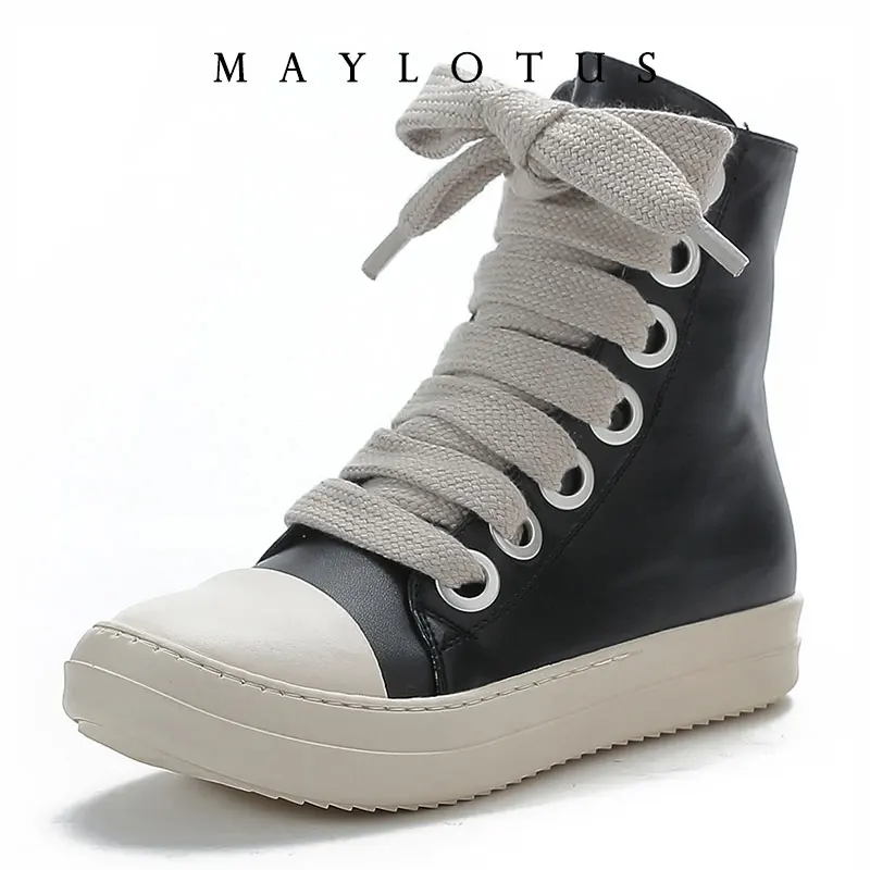 

2025 Autumn New Style Women Casual Shoes Platform Sneakers PU Leather Shoes Woman High Top White Sewing Shoes Tenis Feminino