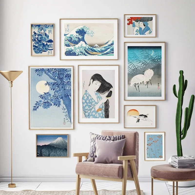 Japanese Women Lifestyle - Vintage Hokusai Waves Mount Fuji Donne