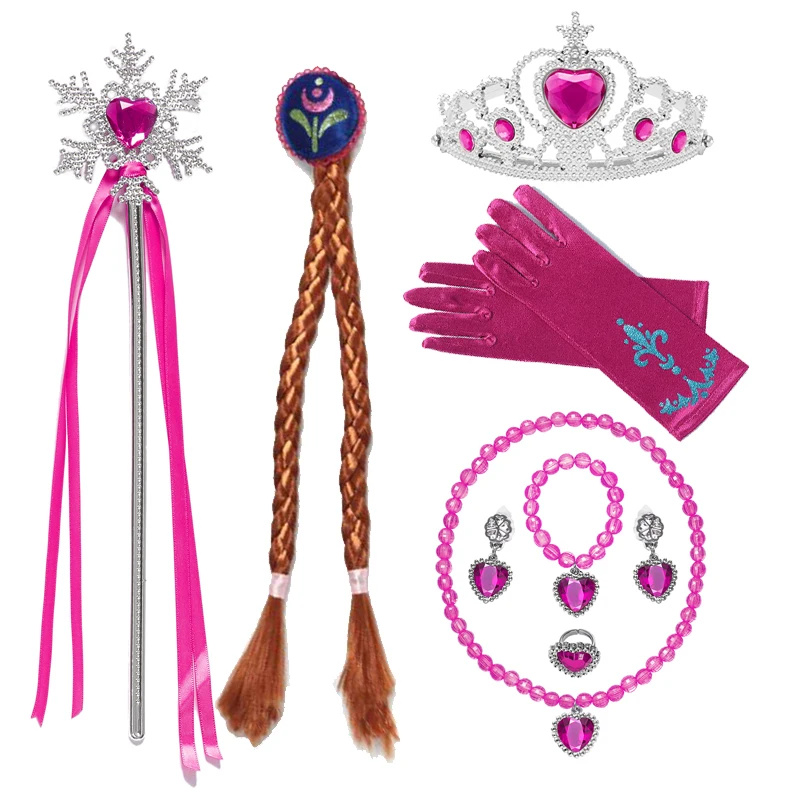 

Disney Anna Princess Dress Up Accessories Gloves Tiara Crown Wand Necklaces Presents for Kids Girls Party Cosplay Set