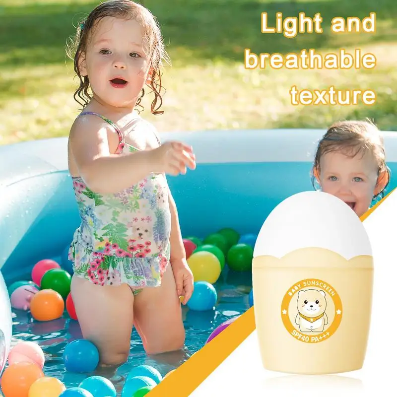 Crema solar para bebés, bloqueador solar físico para niños con diseño de cojín, protector solar facial ligero y transpirable para viajes y natación