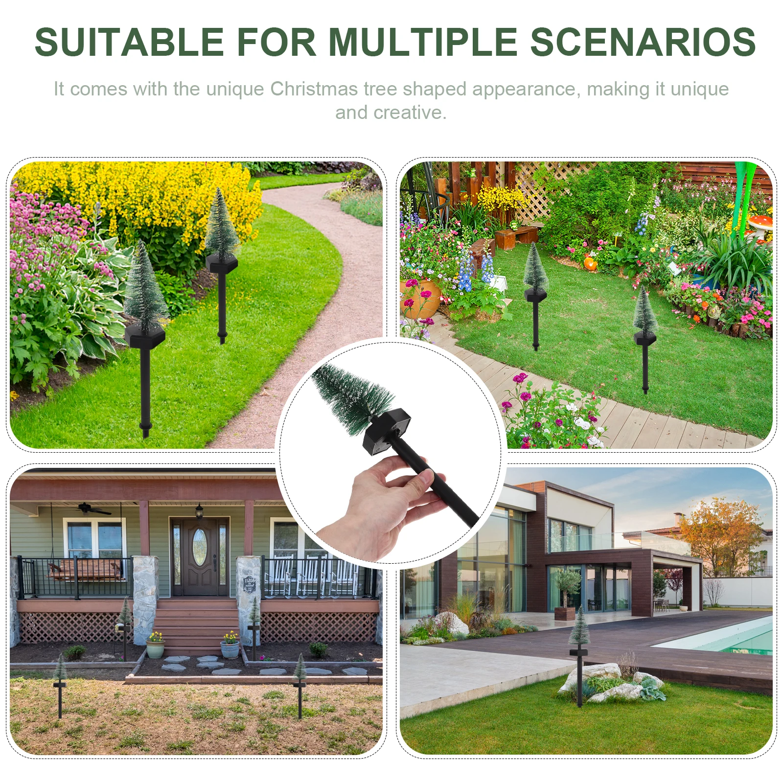 

Solar Christmas Tree Lights LED Outdoor Decor Lawn Garden Stake Pathway Lighting Holiday Yard Solar Spot Lights Christmas Porch