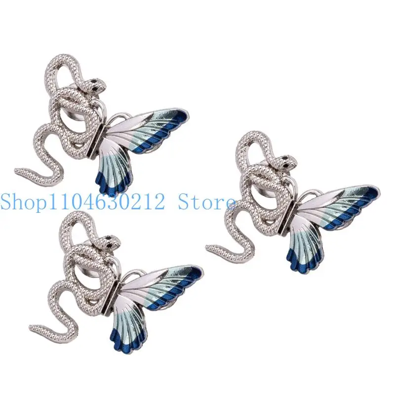 652f 3pcs Diseño mariposa serpiente Aprendizaje cintura Pon ajuste cintura para pantalones jeans sueltos