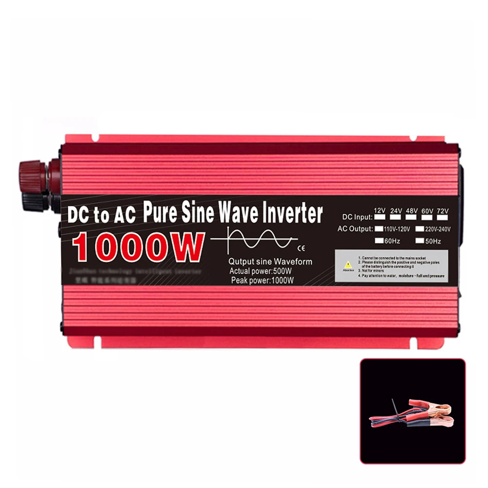 Pure Sine Wave Inverter DC 12V to AC 220V 1000W 1600W 2000W 3000W Portable Power Bank Converter Solar Inverter Car inverters