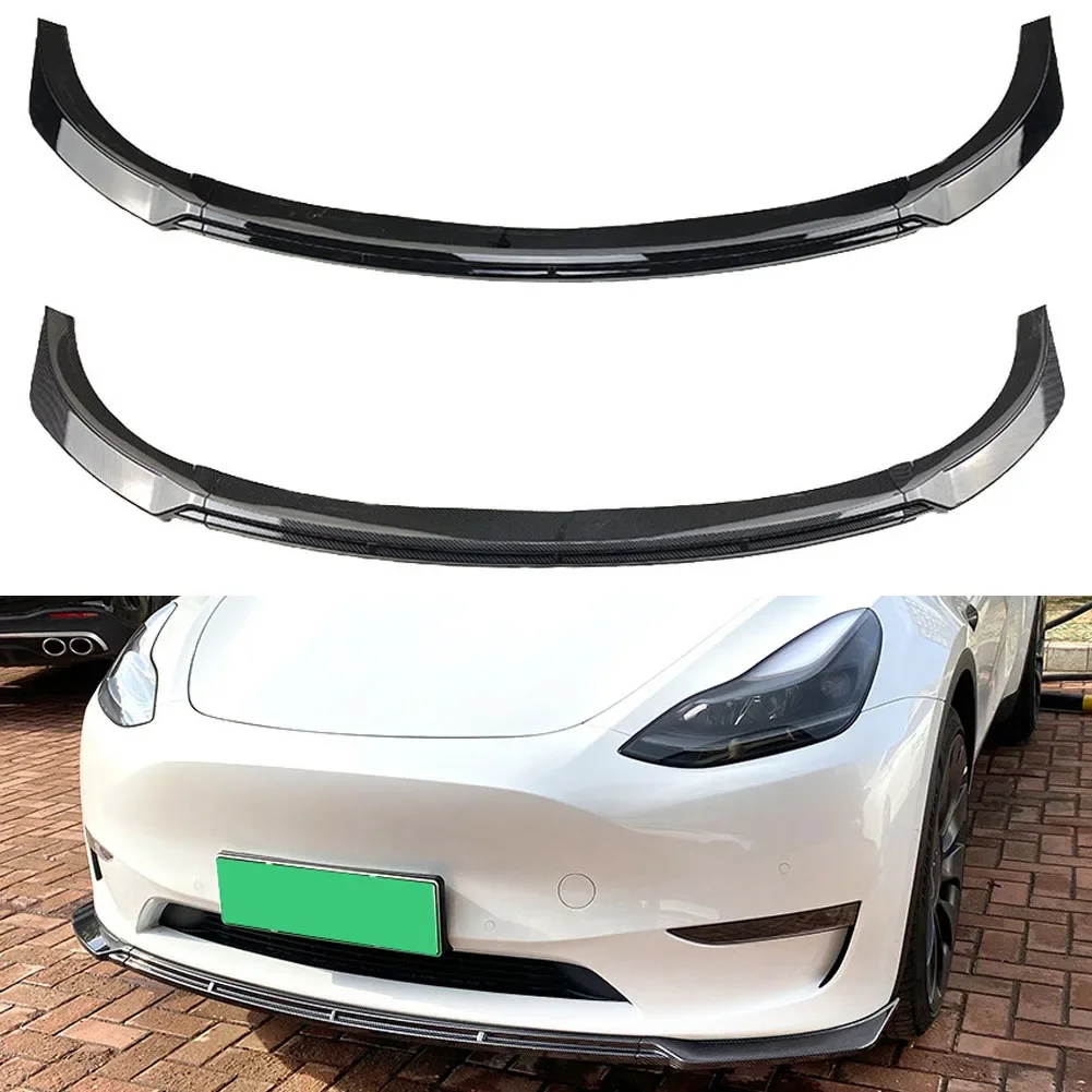 3 Stage Front Bumper Spoiler Splitter Lip Kit For Tesla Model Y Max 2020+