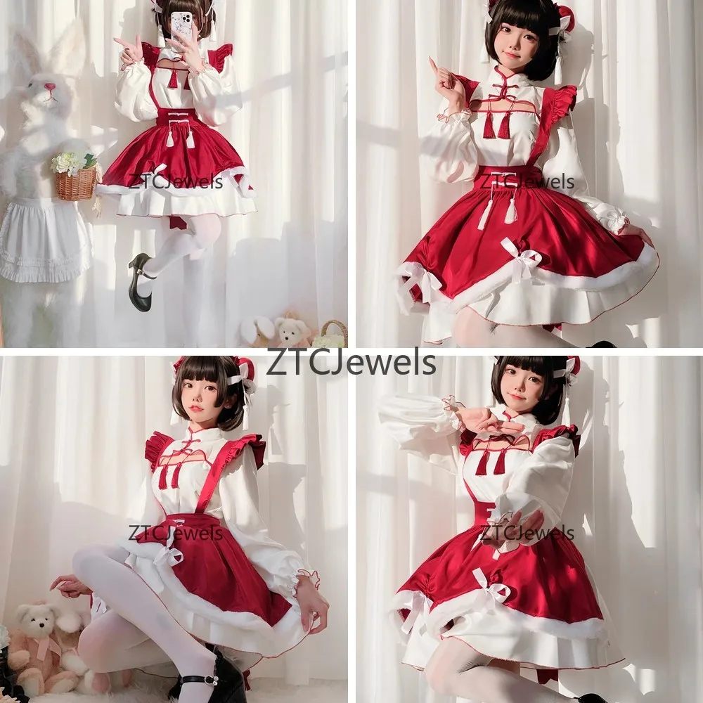 

Maid Cosplay Lolita Uniform Cute Anime Costume Chinese Style Cheongsam Dress Elegant Lolita Outfit for Women
