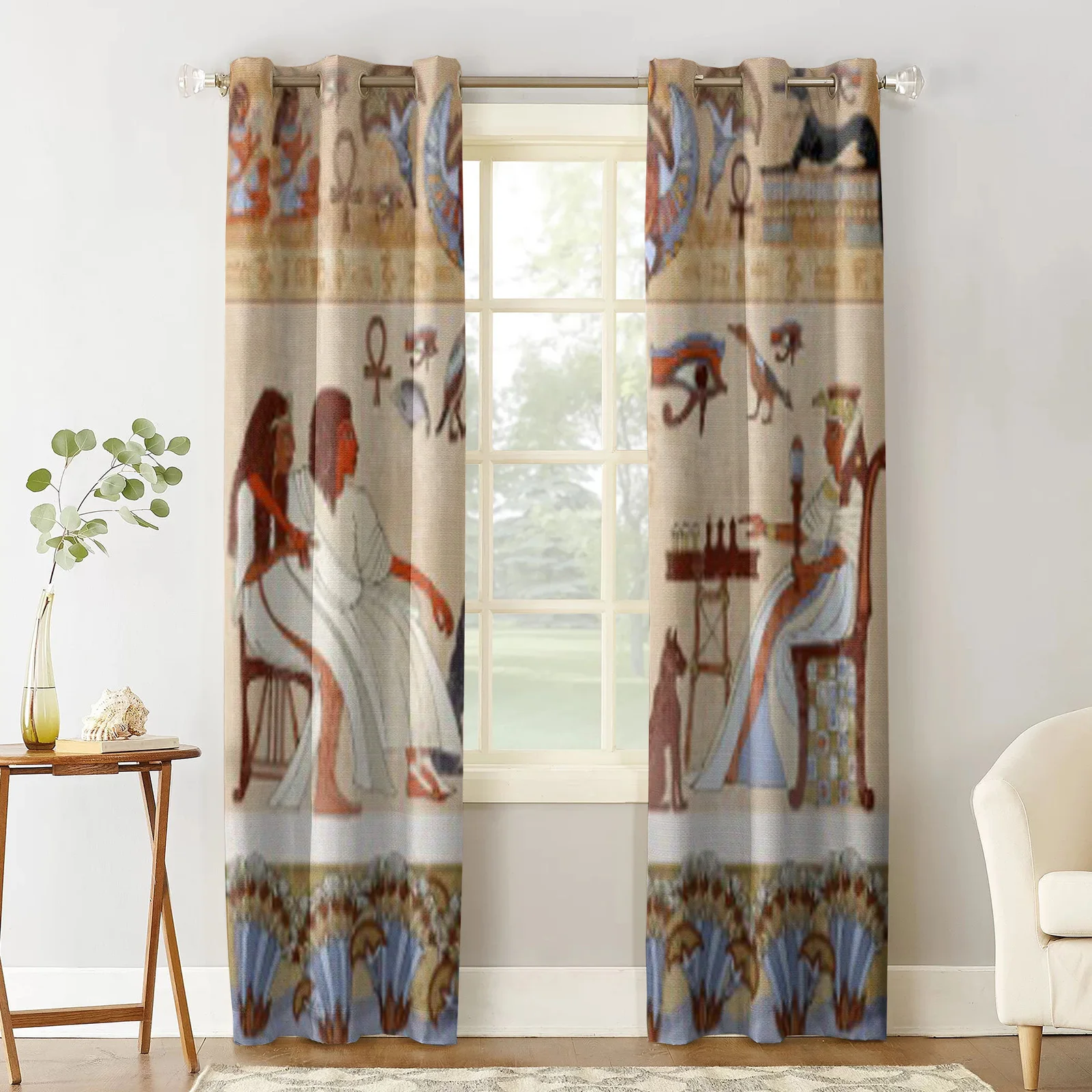 Murals Ancient Egypt Curtains For Kitchen Bedroom Dining Room Window Treatment Curtains for Living Room Drapes