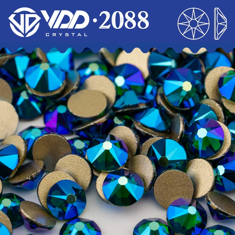 VDD 100 Emerald AB SS16-SS30 High Quality AAAAA 2088 Rhinestones Crystal Flatback 16cut Diamond Stones For DIY Nail Art