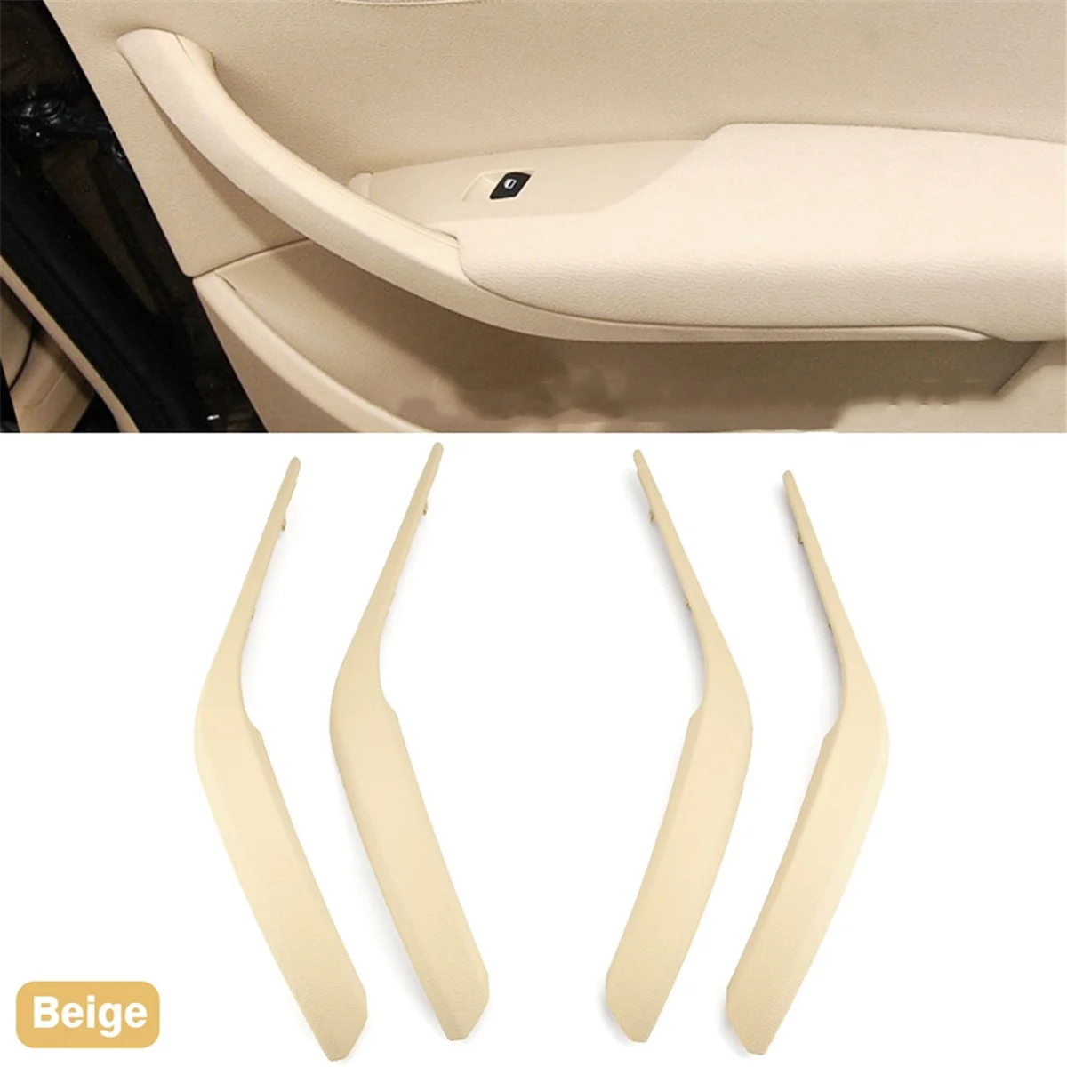 Interior Door Handle Cover Door Armrest Panel Trim Cover for Bmw X1 E84 2010-2016 51412991777,51412991776 Beige