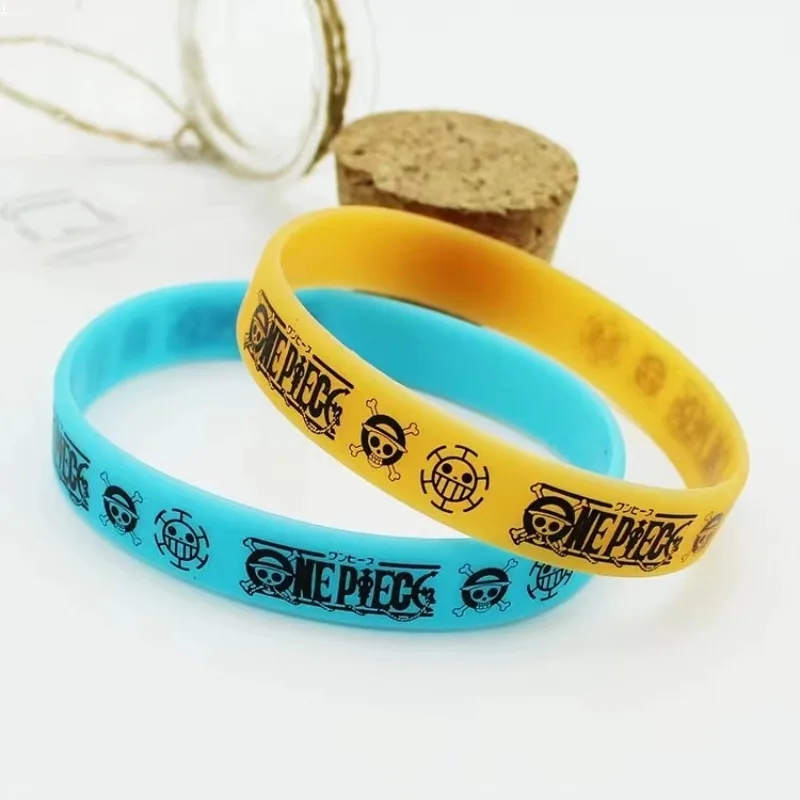 

One Piece Cartoon Silicone Bracelet Luffy Glow-in-the-dark Bracelet Sports Wristbands Anime Merchandise Decoration Children Gift